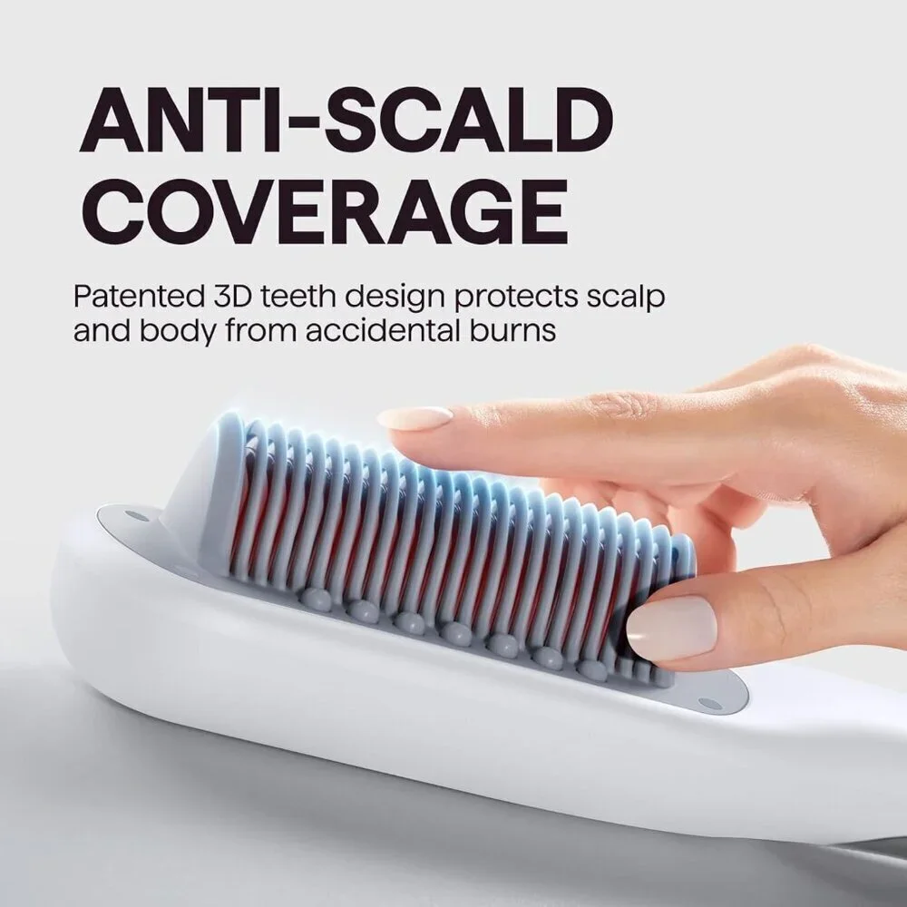 Steam Hair Straightener Brush Ceramic 3-in-1 Comb & Steam for Nourished Hair